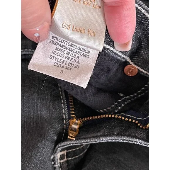 Flying Monkey Charcoal Black Fade Distressed Skinny Bottom Jeans - Picture 8 of 9